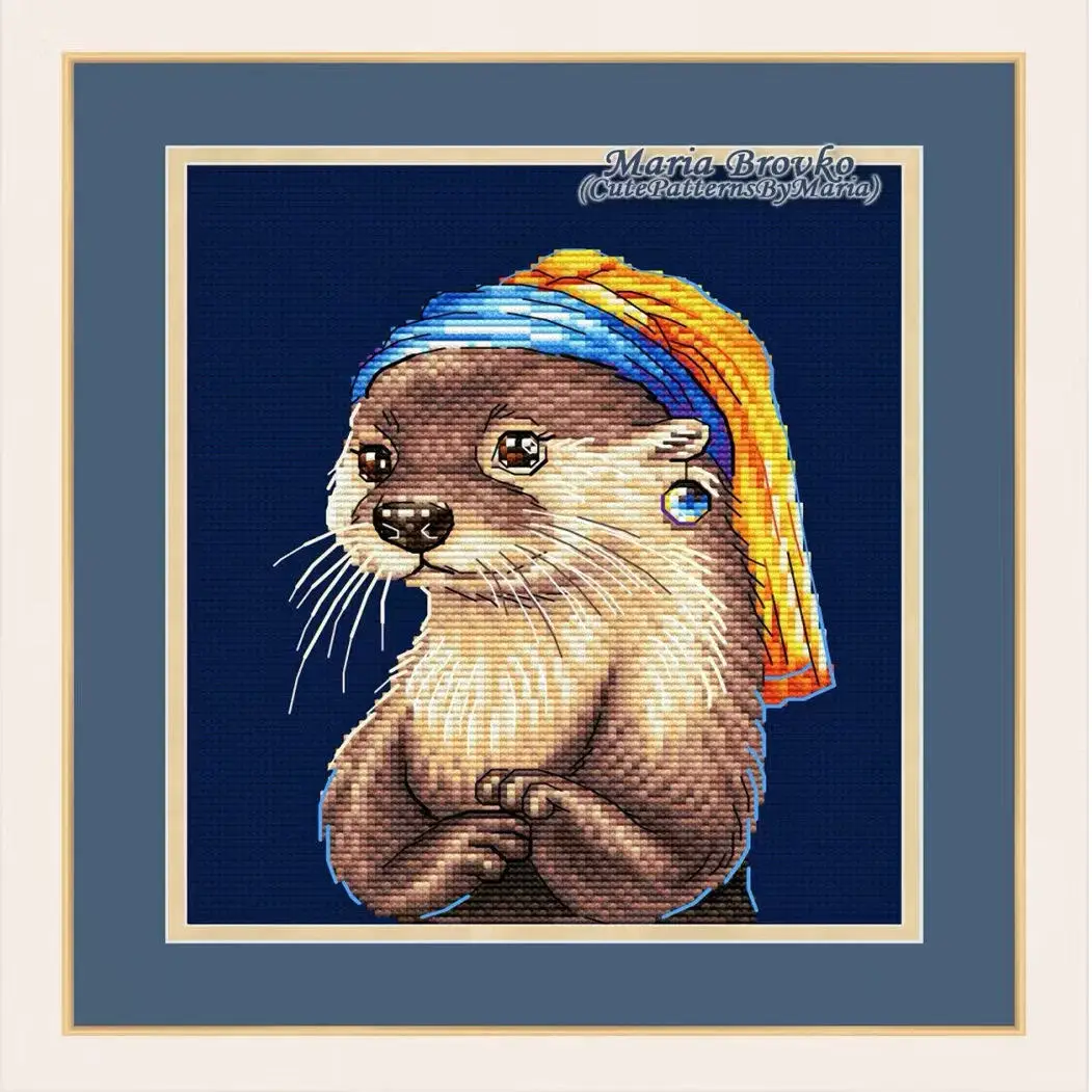 [CC4223-Otter with Pearl Earri - Cross Stitch Stamped Kits Beginners review and price