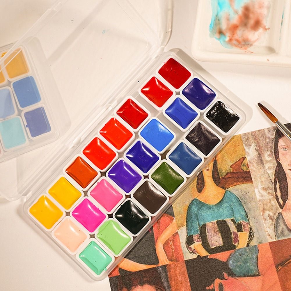 24 Colors Watercolors Paint Se - Watercolor Paint Set Solid Pigment review and price