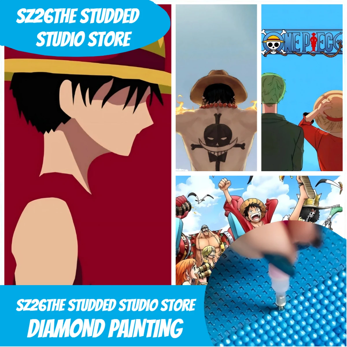 Sz26The Studded Anime One Piec - 5D Diamond Painting Kit Full Drill review and price