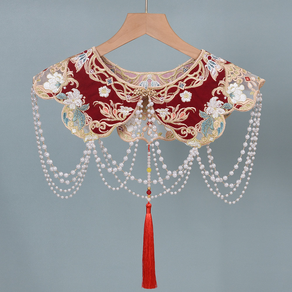 Beaded Red Cloud Collar, Chine - Beading review and price