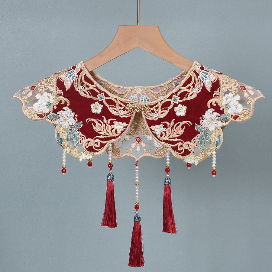 Beaded Red Cloud Collar, Chine - Beading review and price