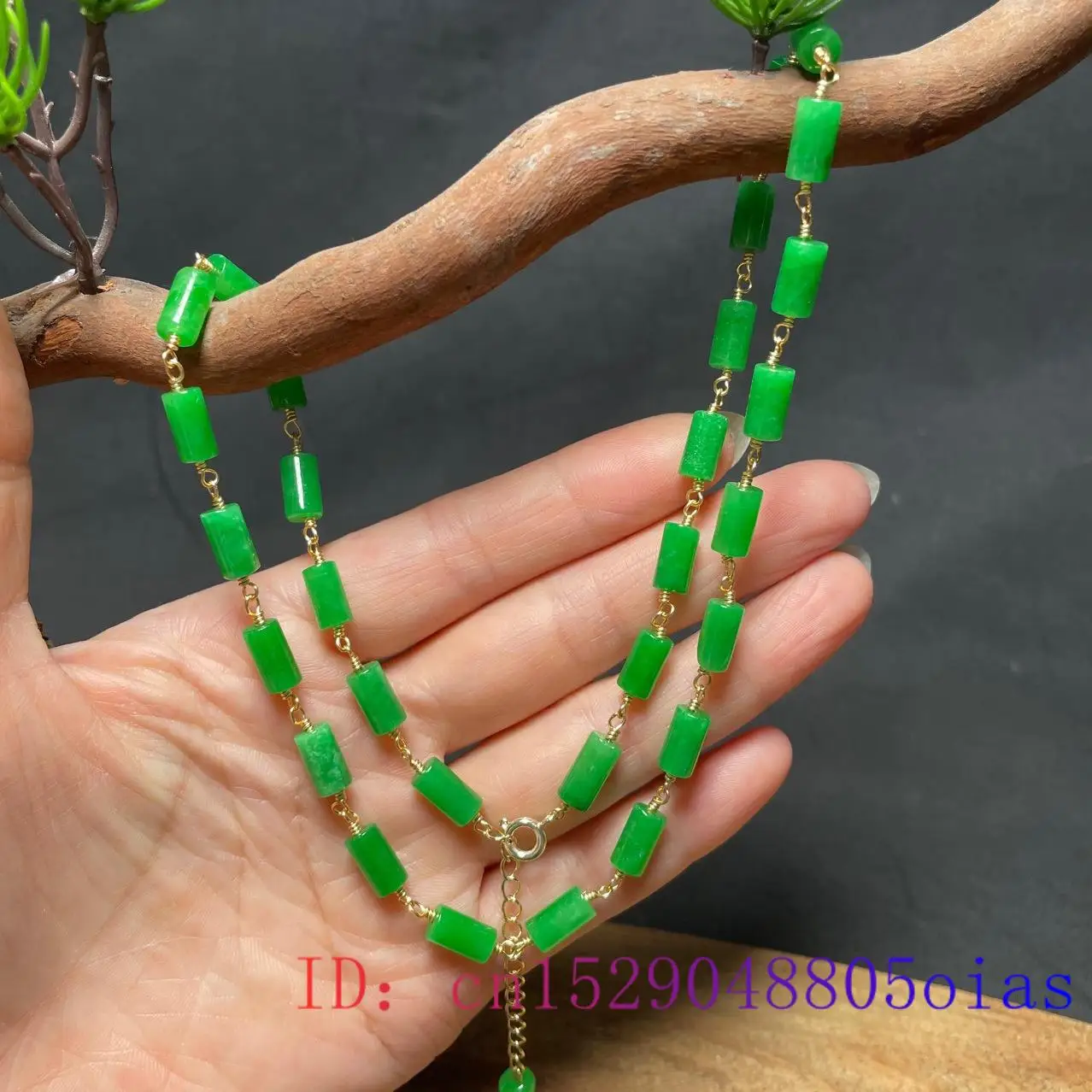Green Jade Beaded Necklace Vin - Beading review and price