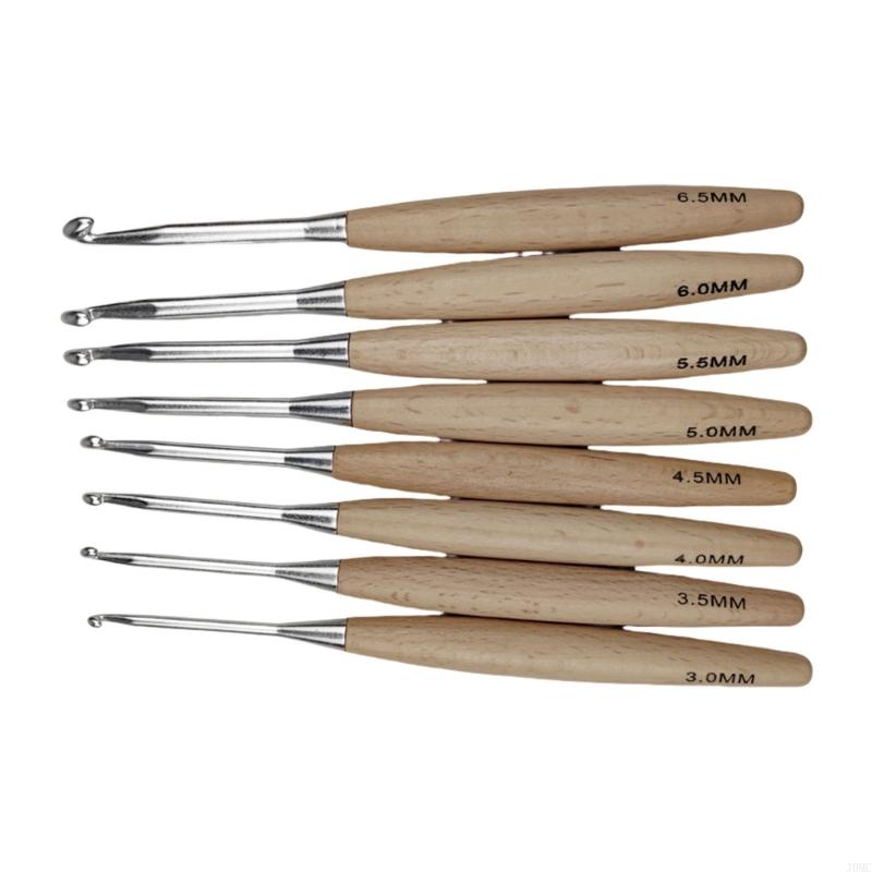 8Pcs Ergonomic Crochet Hook fo - Wooden Crochet Hooks Ergonomic Handle review and price