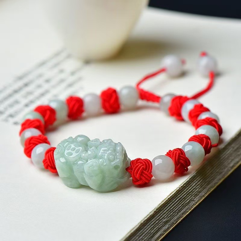 Natural Burmese Jadeite Pixiu  - Beading review and price