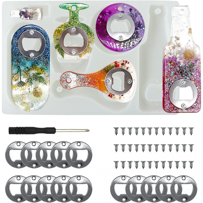 Bottle opener resin mold、Beer  - Silicone Epoxy Resin Molds Set review and price