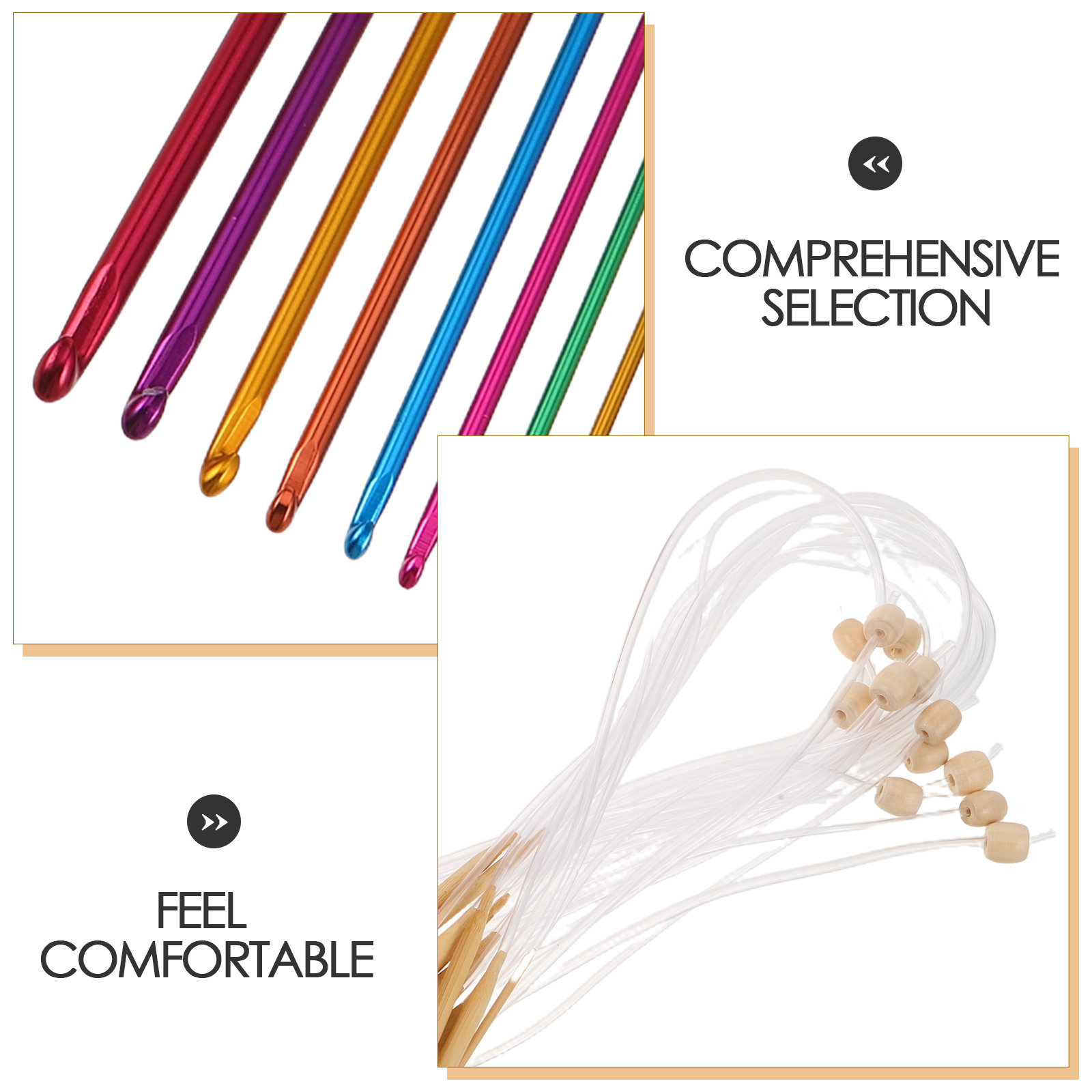 1Set Vibrant Crochet Hooks Set - Wooden Crochet Hooks Ergonomic Handle review and price