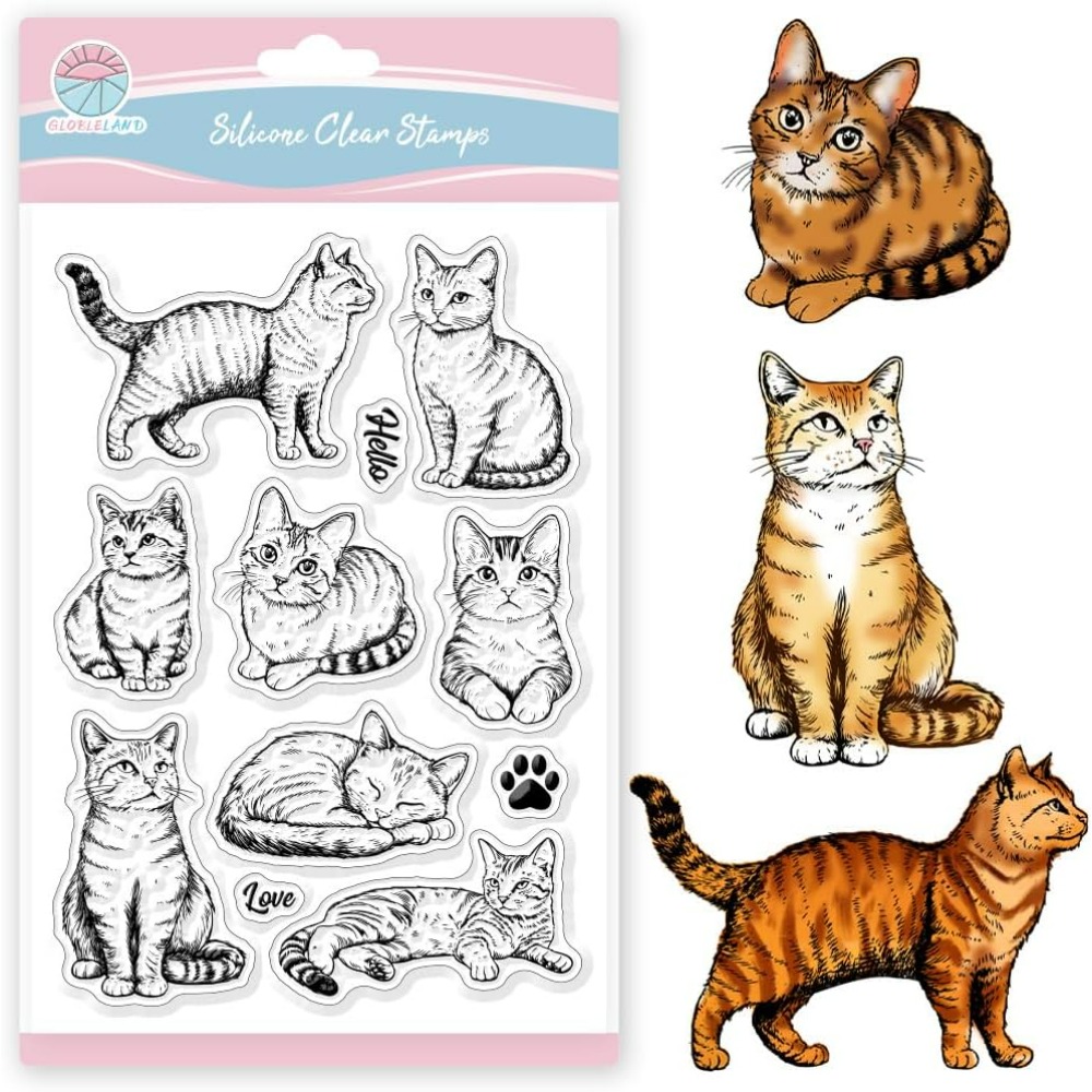 Cat Clear Stamps Realistic Cat - Clear Silicone Stamps For Card Making review and price