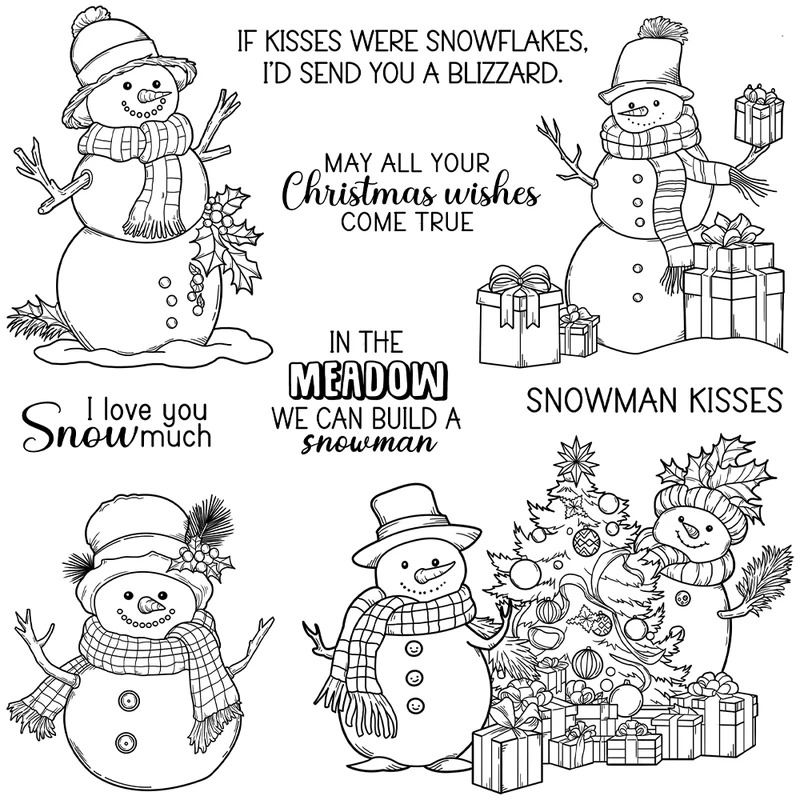 Winter Snowman Christmas Cutti - Clear Silicone Stamps For Card Making review and price