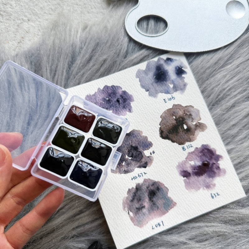 6 Colors 1ml White Night Colle - Watercolor Paint Set Solid Pigment review and price
